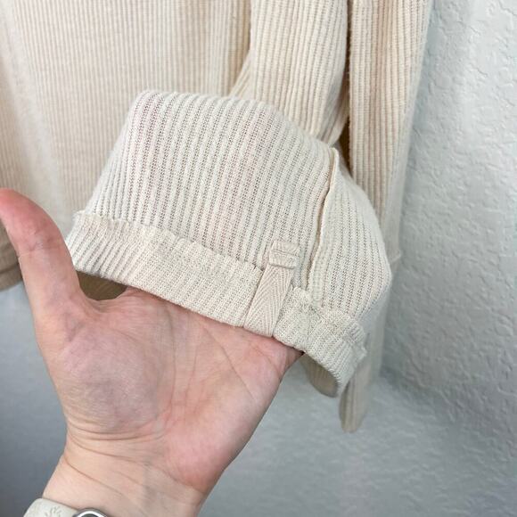 Free People x REVOLVE Cream Juicy Ribbed Pullover Surplice Back Sweater Small - Picture 7 of 9